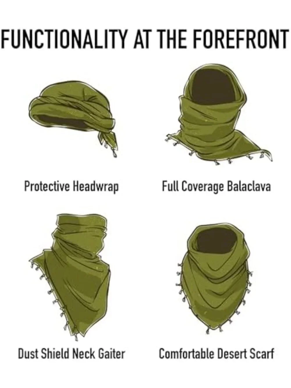 Tactical Desert Shemagh Scarf | Lightweight, Versatile, Stylish Headwear